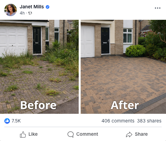 Before and after transformation